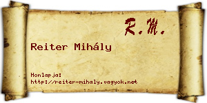 Reiter Mihály névjegykártya